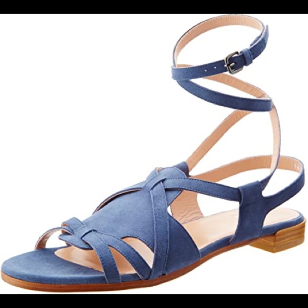 Stuart Weitzman Blue Huarache Gladiator Sandals